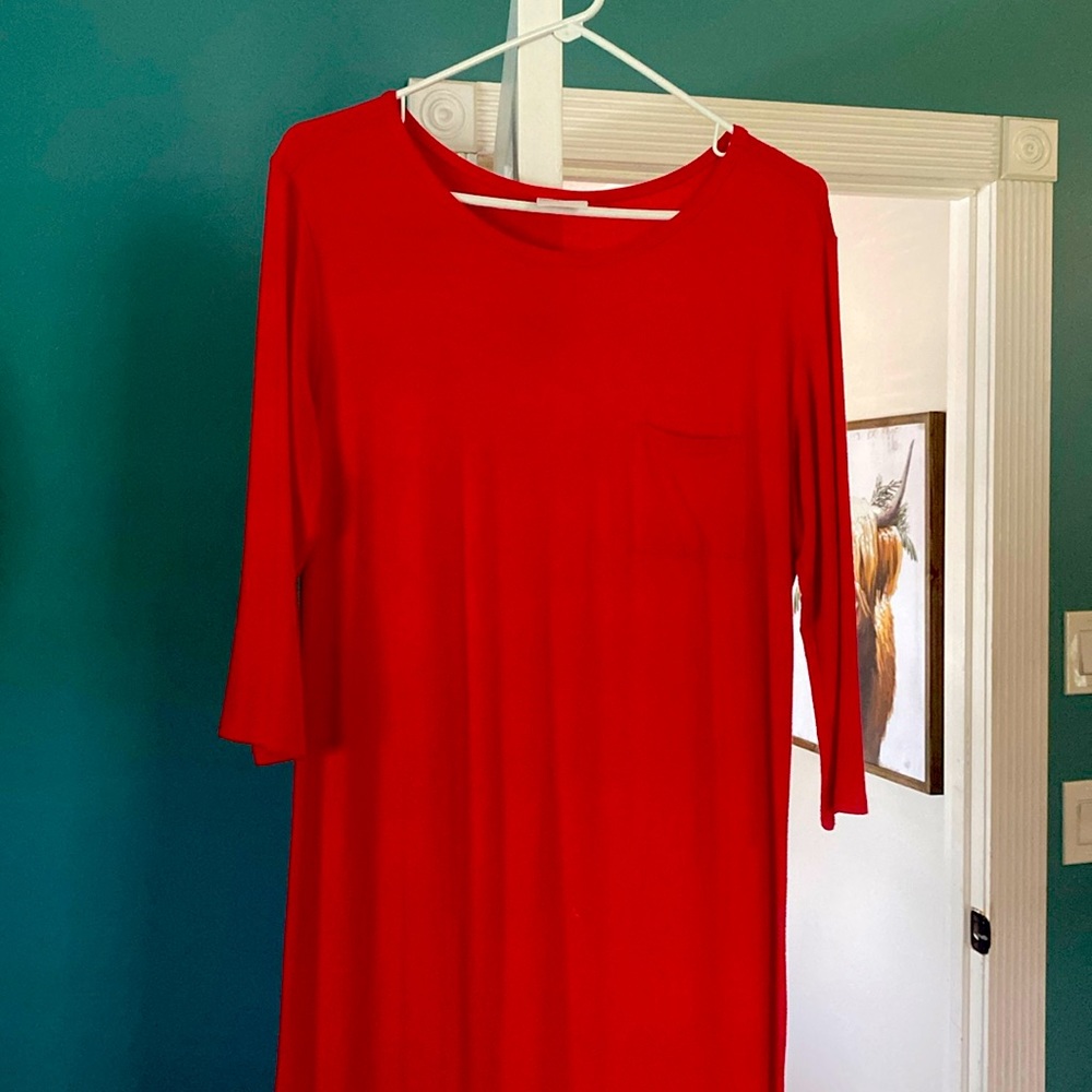 Plain Jane Size M Red Cotton dress